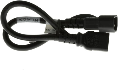 CablesAndKits 2ft C14 C13, 18 10A 250V AC Power Cord IEC to AWG, Computer Power Cable Extension for PC, Monitor