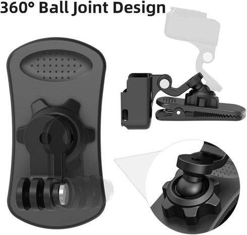SUREWO 360° Rotation Backpack Strap Mount, Quick Clip Mount with Expand Frame Compatible with DJI Osmo Pocket 3