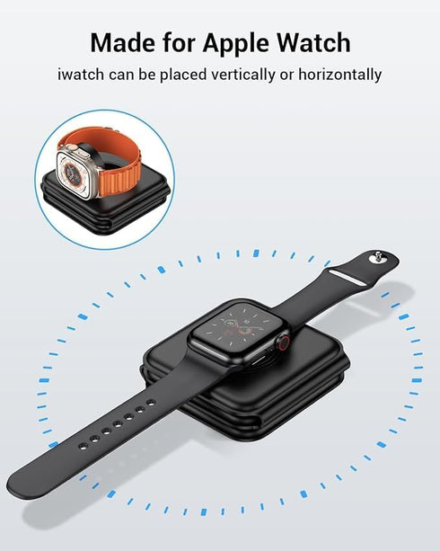 3 in 1 Magnetic Foldable Wireless Charger, Fast Travel Charging Station for iPhone 15/14/13/12 Series, iWatch, Air Pods