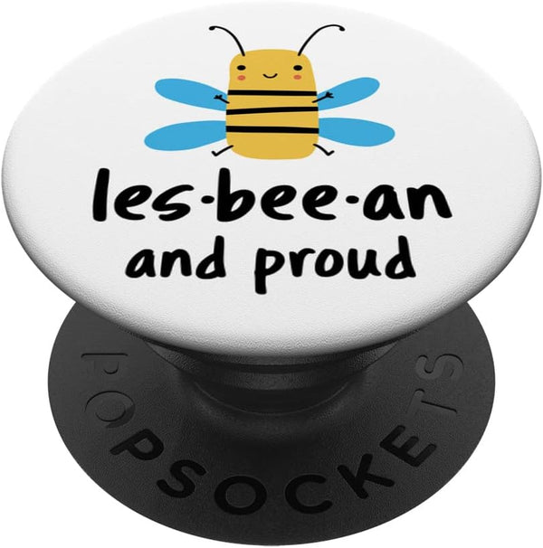 Lesbeean and Proud Bee Lesbian Pop Socket, Gay Pride LGBT PopSockets Standard PopGrip