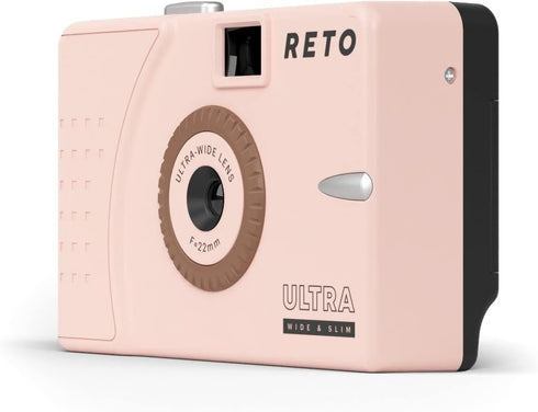 RETO Ultra Wide Slim 35mm Reusable Daylight Film Camera - 22mm Wide Lens, Focus Free, Lightweight, Easy to Use (Pastel