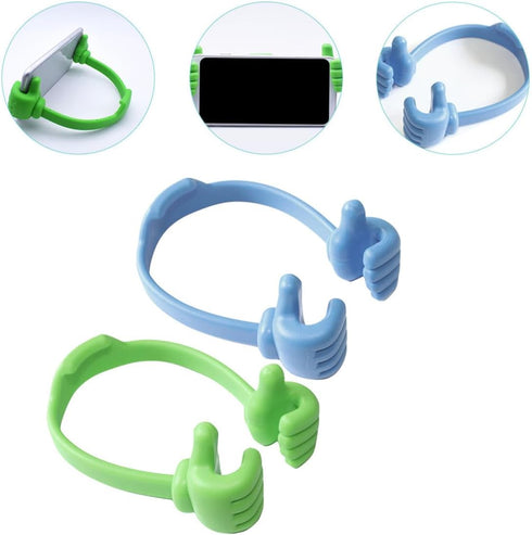 POPETPOP 2pcs Thumb Gesture Cell Phone Stands Adorable Smartphone Holders for Desk Use Portable Phone Supports Blue