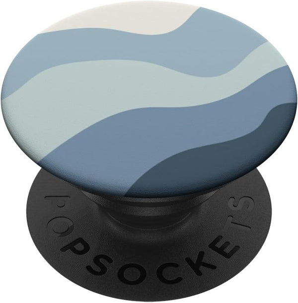 Modern Dusty Blue Abstract Boho Wavy Stripe PopSockets Swappable PopGrip