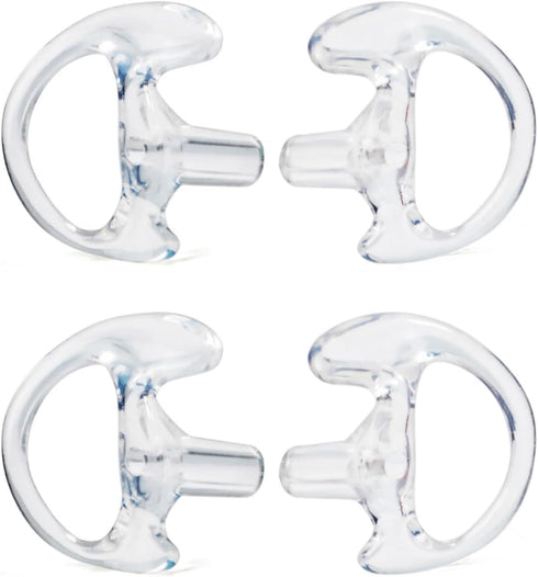 Replacement Earmold Earbud for Two Way Radio Air Acoustic Coil Tube Earpiece Headset, Clear, 2 Pairs