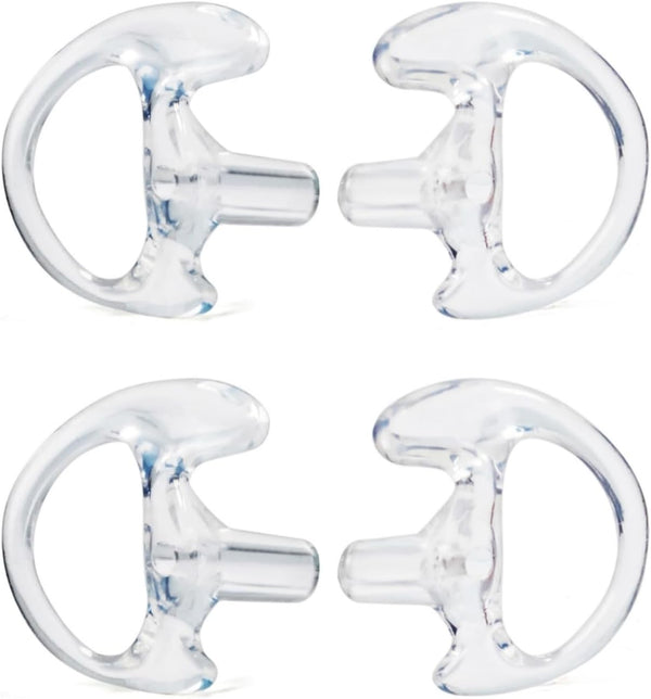 Replacement Earmold Earbud for Two Way Radio Air Acoustic Coil Tube Earpiece Headset, Clear, 2 Pairs