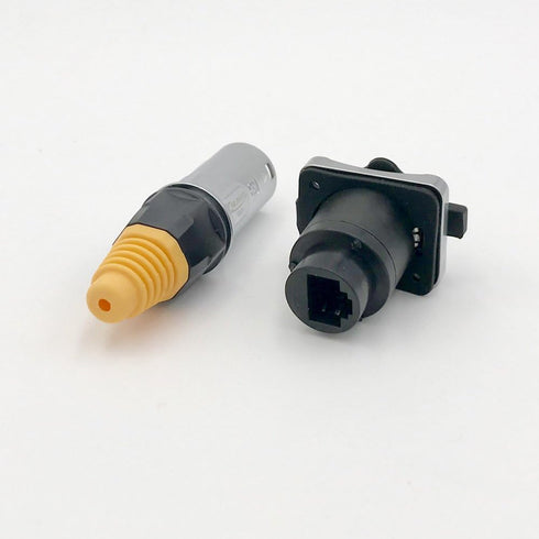 CNLINKO RJ45 Ethernet Industrial Circular Connector, Male Plug & Female Panel Mount Receptacles Socket Jack, Outdoor Waterproof IP67, Metal Case, Fast Data