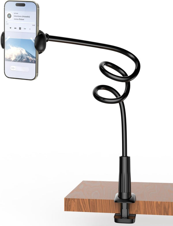 TONDA Phone Holder for Bed Desk, Gooseneck Phone Holder Stand with 33 inch