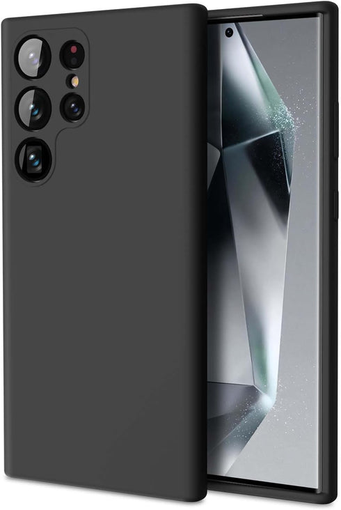 ZUSLAB Black Silicone Case for Samsung Galaxy S24 Ultra 6.8", Slim Fit TPU Rubber Gel, Shockproof, Wireless Charging