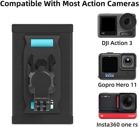Backpack Shoulder Strap Mount with Adjustable Ball Joint and Shoulder Pad for GoPro Hero 12 11 10 9 8, DJI Action 4/3