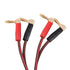 HiFi Speaker Wire - Pure Copper Cable with Right Angle L Type Banana Plugs, Red & Black (1.8m)