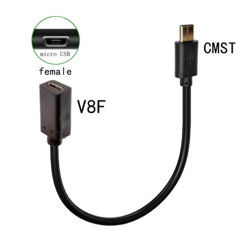 USB C to Micro USB Cable, 90 Degree USB Type C Male to Micro USB Female Adapter Charging Cable, 2PCS (V8F-CMST, 25CM)