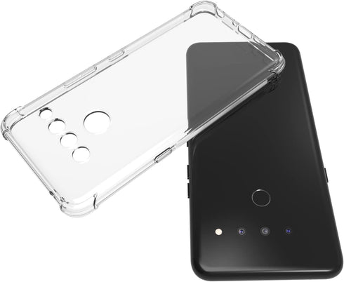 Clear TPU Four Corners Protective Cover for LG V50 ThinQ, Transparent Soft Funda