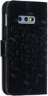 LEECOCO Mandala Embossing Case for Galaxy S10e, Luxury PU Leather Flip Wallet with Magnetic Stand, Card Slot Folio
