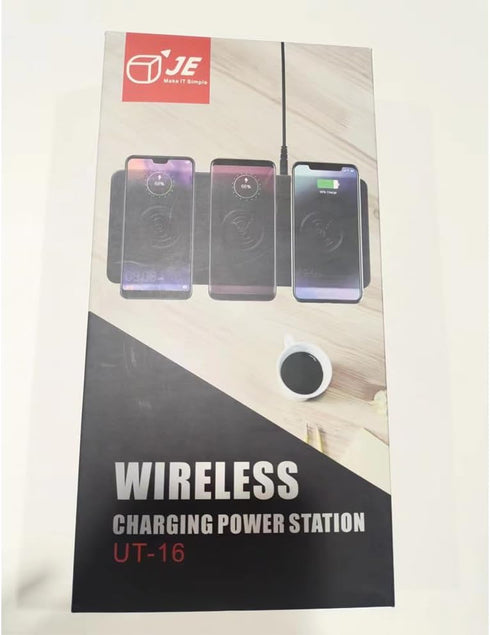 Triple Wireless Charger Pad - 15W Fast Charging Station for Apple iPhone 16/15/14/13/12 Pro/Max/Plus, AirPods,