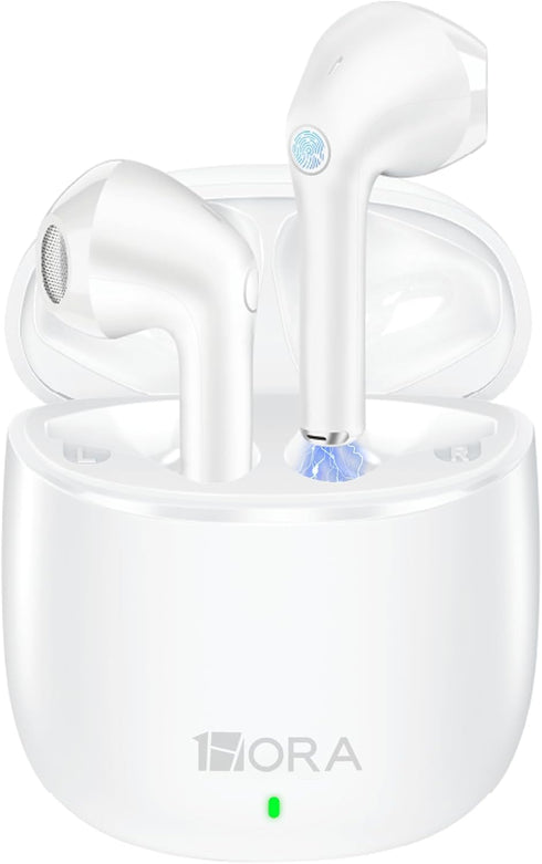 Hora Wireless Earbuds - Bluetooth 5.3, Deep Bass, Premium Sound, In-Ear, Mic, Charging Case for iPhone, Android,