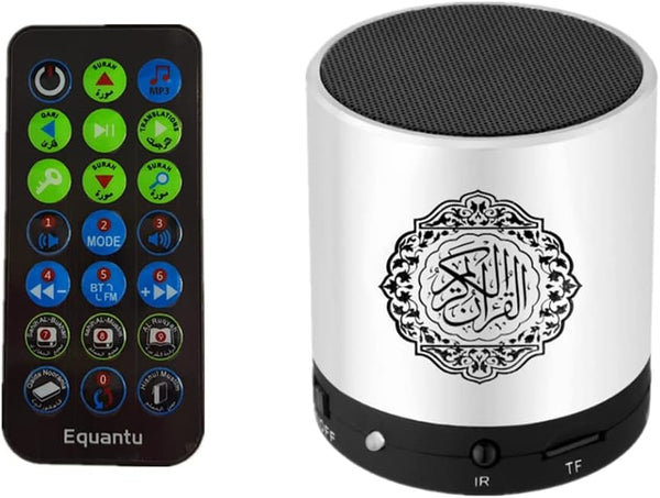 Quran Speaker with Remote Control, USB Rechargeable, Portable Digital Quran Player, 8GB TF FM Quran Translator, 18