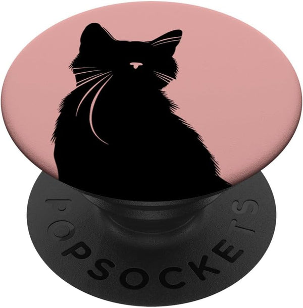 Black Rose Aesthetic Cat PopSockets Standard PopGrip