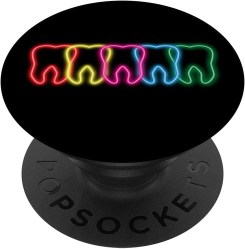 80s Retro Teeth Dentist Dental Hygienist Assistant Gift - PopSockets PopGrip: Swappable Grip for Phones & Tablets
