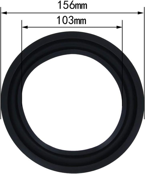 Fielect 6.5 Inch Speaker Rubber Edge Surround Rings Replacement Parts for Speaker Repair or DIY 2pcs