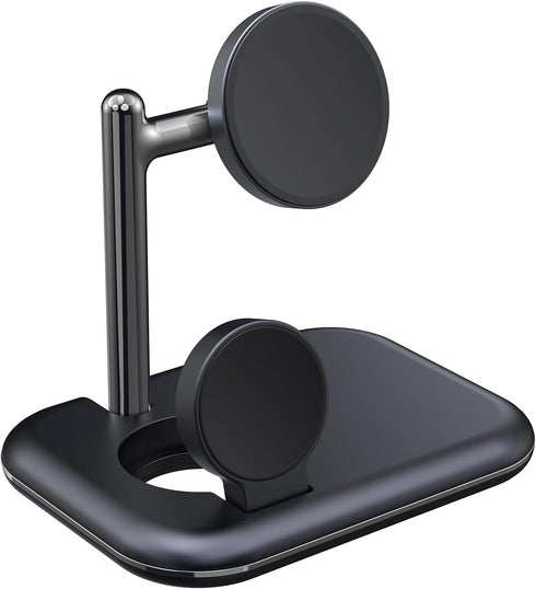 Dual Watch Charger Stand for Samsung Watch 7/6, Foldable 2 in 1 Charging Station for Samsung Watch Series, Wireless