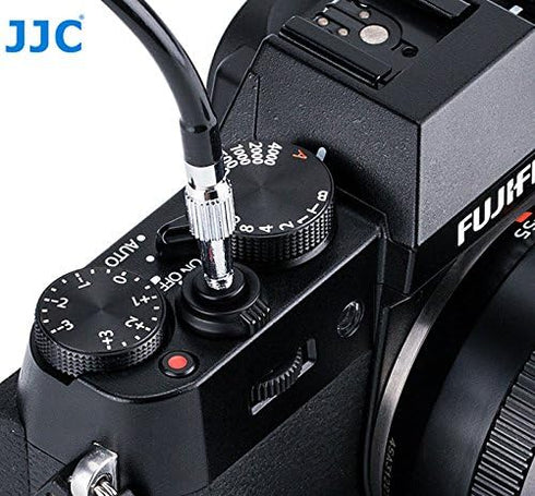 JJC 40cm Red Mechanical Cable Shutter Release, Bulb-Lock Design for Long Exposure, fits Fuji XT1 XT2 XT3 XT4