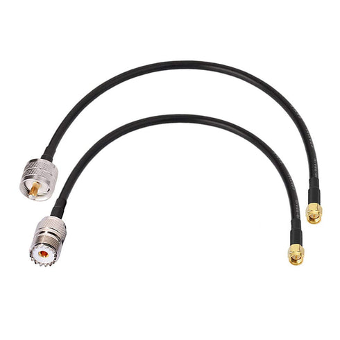 BINGFU SMA Male to UHF SO239 Female & PL259 Male RG58 Coaxial Jumper Cable, 12 inch (2-Pack)