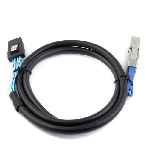 SFF-8644 SFF-8087 12Gbps 28AWG 10 (1M) Mini SAS HD with IC to Server Stacking Cable High Speed Ohm Data Cable, Black