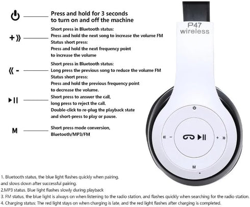 Upgraded Hybrid Active Headphones with Transparent Modes, Wireless Bluetooth, Deep Bass, Soft Earpads, Fast Charging