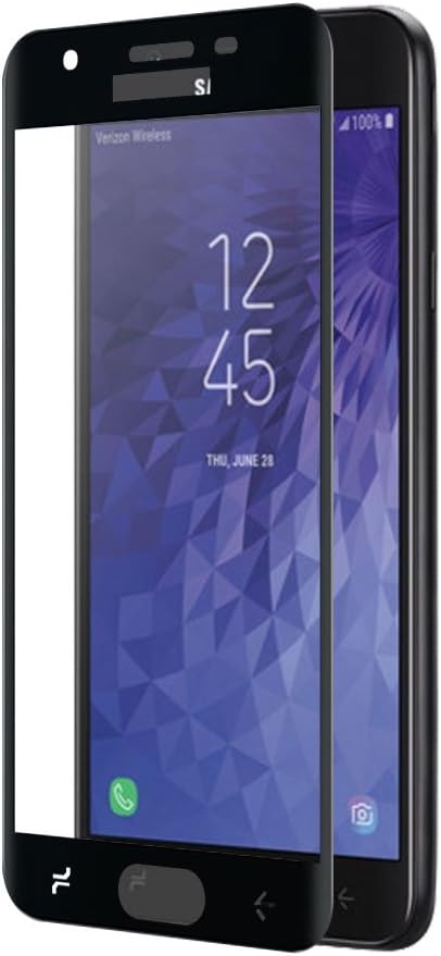 CENTAURUS Galaxy J7 2018 Screen Protector, 3 Pack, Ultra-Thin Full Coverage Black Tempered Glass for Samsung J7
