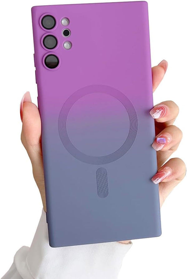 Galaxy Note 10+Plus Case Magnetic Wireless Anti-Scratch Shockproof Camera Protector Gradient Silicon Cover, Purple