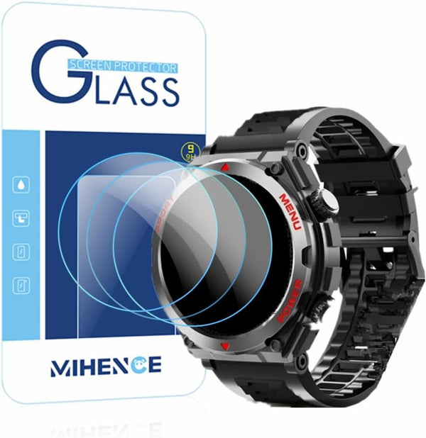 Screen Protector for S66 Smart Watch, 1.52-Inch, 9H Tempered Glass Protective Film (3PCS), Compatible with