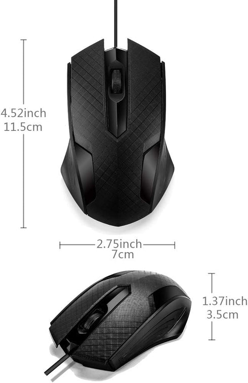 MCSaite Wired Mini Keyboard and Mouse Combo - USB 60% Keyboard with Keyboard Cover for Windows, PC, Laptop