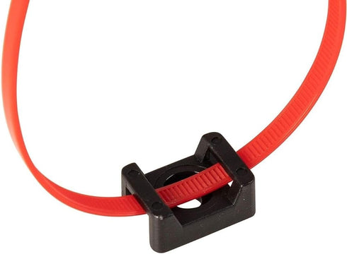 GTSE 100 Pack Black Screw Mounts, Saddle Type Zip Tie Anchors for Zip Ties Up to 0.2" Wide