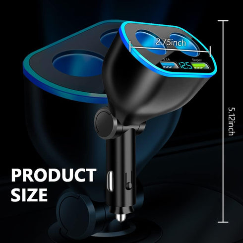 4 in 1 Cigarette Lighter Splitter Dual Cigarette Light Port Car Charger,66W High Power Fast Charging Car Phone Charger Compatible with iPhone 14/13/12/11 Pro Max,Galaxy S23/22/21,iPad,GPS by CXCCOI
