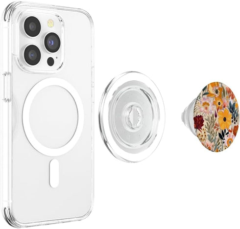 Cute Fall Floral Flower PopSockets PopGrip for MagSafe, Mixed Colorful Blossoms