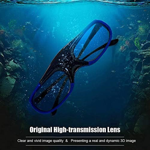3D 144Hz 3D Glasses, DLP-Link Active Shutter Glasses with Rechargeable Battery for Projectors, Goggles for Mainstream