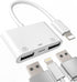 iPhone OTG Adapter Lightning Male to Dual USB Female Charger Cable Dongle for Apple 14 13 12 11 Pro Max 8 7