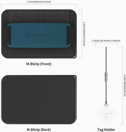 Sinjimoru Magnetic Wallet for iPhone, Magnetic Card Holder for MagSafe Wallet with Phone Grip