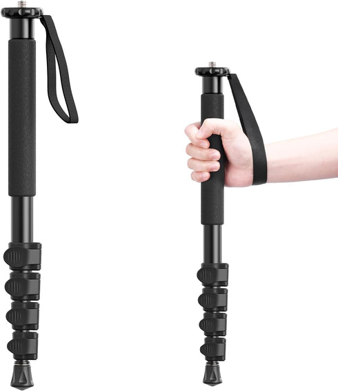 ULANZI TB12 61-Inch Aluminum Monopod, Lightweight 5-Section Height Photography Accessory for Canon, Nikon, Sony DSLR