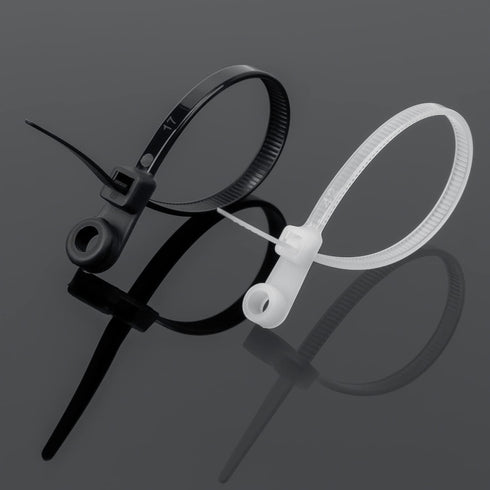 XINGO 100PCS 8 inch Zip Ties with Screw Hole, Heavy Duty Nylon Cable Tie for Indoor & Outdoor