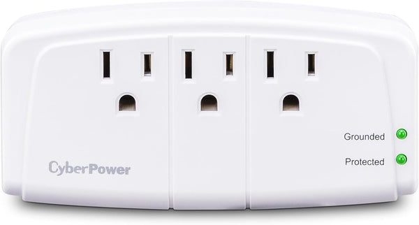 CyberPower CSB300W Essential Surge Protector, 900J/125V, 3 Outlets, Wall Tap