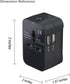 Premium Travel Adapter, Portable Universal Worldwide Power Adapter, European Travel Plug Adapter with Dual USB Charging