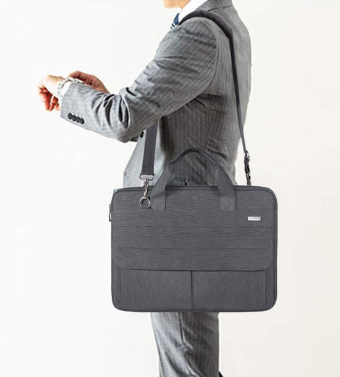 LANDICI 15.6 Inch Laptop Bag Carrying Case with Shoulder Strap, Slim Waterproof Computer Sleeve Cover for MacBook Pro,