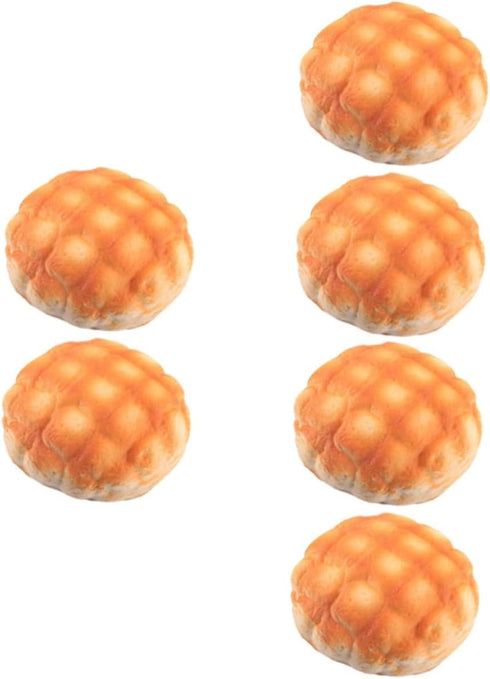 Yardwe 10pcs Lifelike Pu Pineapple Bread for Bakery Display Kitchen Decor Photography