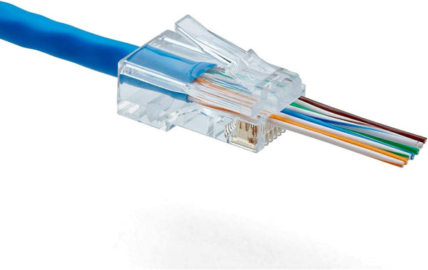 trueCABLE Cat5e RJ45 Pass Through Connectors - Unshielded Modular Plug, UL Listed, 100 Pieces