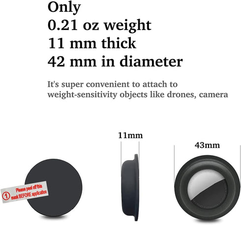 Xmada Self-Adhesive Silicone AirTag Case, 2 PCS Lightweight Sticky Case for Remotes, Compatible with Apple AirTag