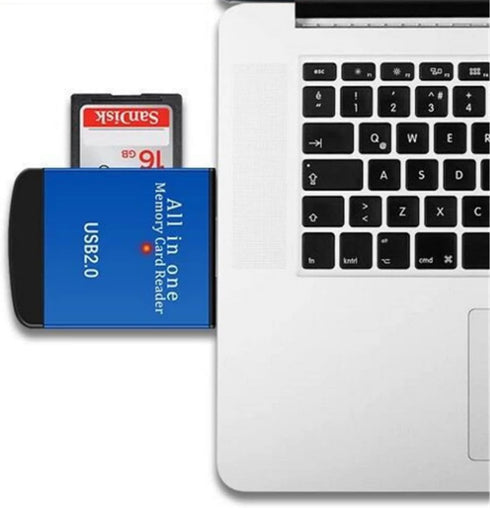 4 in 1 Card Reader USB2.0 to SD Micro SD TF MS MMC for Laptop PC, Smart Card Reader, Red
