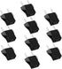 (10Pcs) American to European Outlet Plug Adapter, EU Plug to USA Socket Travel Power Convert Plug (Black)