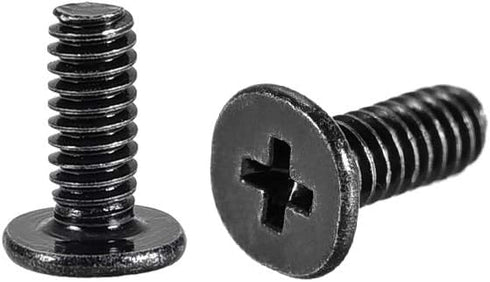 uxcell M2x6mm Phillips Screw Fastener, Black 3.8mm Dia Screw Head, 100pcs