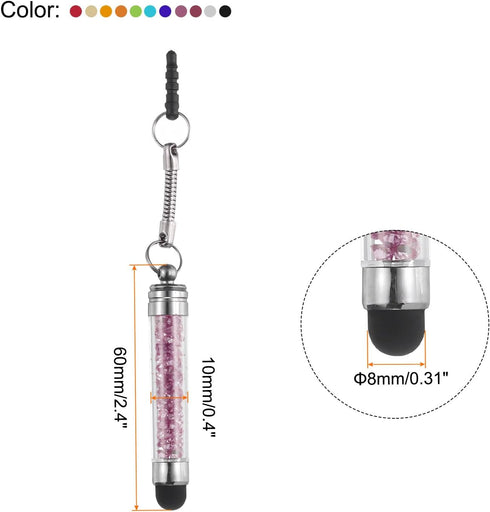 MECCANIXITY 11pcs Stylus Pen for Touch Screens, Mini Crystal Diamond Capacitive Pens for All Devices